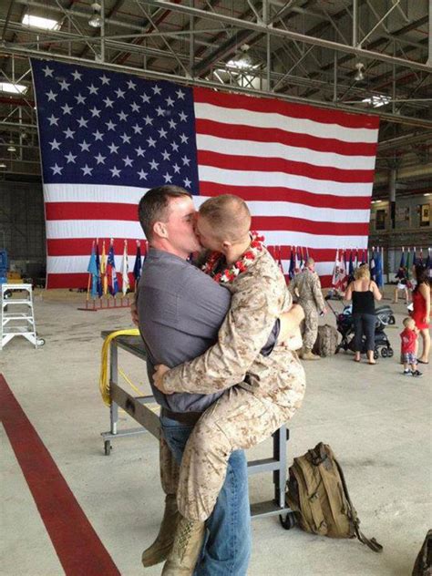 Gay Marine Kissing His Babefriend On Homecoming Do Kiss Do Tell Do Show Pierre Tristam