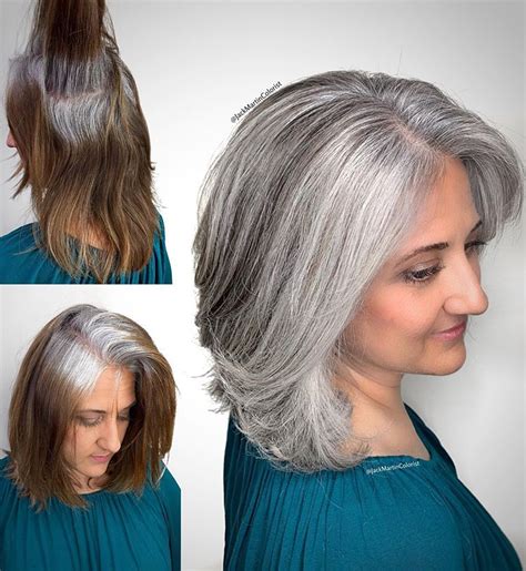 This Beautiful Client Came To Me Seeking Gray Silver Color To Blend And Match Her Gray Roots So