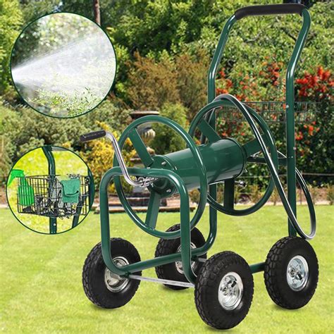 Garden Hose Reel Cart With Wheels Heavy Duty Outdoor Water Planting