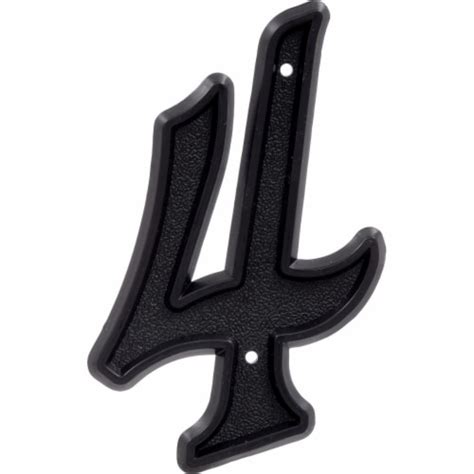 Hillman Group 844044 6 In Matte Black Plastic House Number 4 6