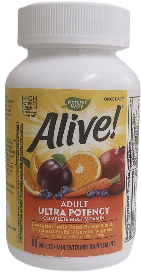 Alive Ultra Potency Complete Multivitamin 60 Tablets Once Daliy