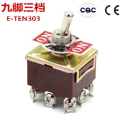 12mm E Ten303 9 Pins 3 Position Double Throw Toggle Switch Switches
