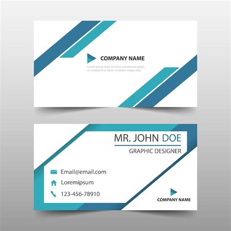 Free Vector Blue Triangle Corporate Business Card Template