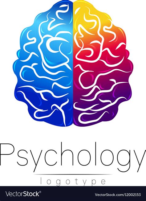 Modern Brain Logo Of Psychology Human Creative Vector Image