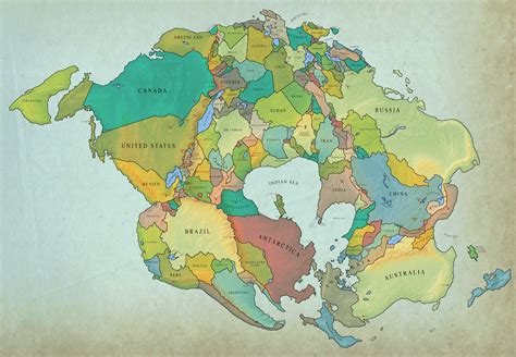 ta mapa pokazuje jak będzie wyglądać świat za 250 milionów lat