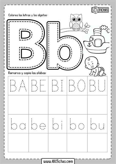 Ficha letra b para niños ABC Fichas