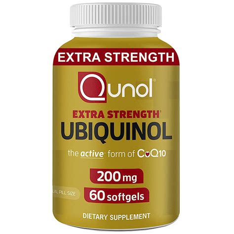 Qunol Extra Strength Ubiquinol 200mg 60 Softgels Amazon In Health