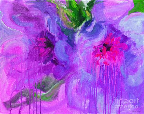 Purple Abstract Peonies Flowers Painting Painting By Svetlana Novikova