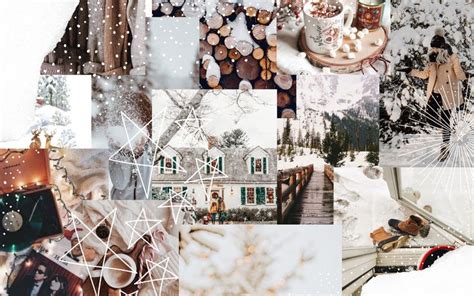 Aesthetic Christmas Collage Desktop Wallpapers Wallpapersafari