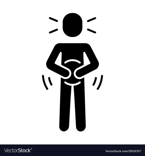 Abdominal Pain Glyph Icon Royalty Free Vector Image
