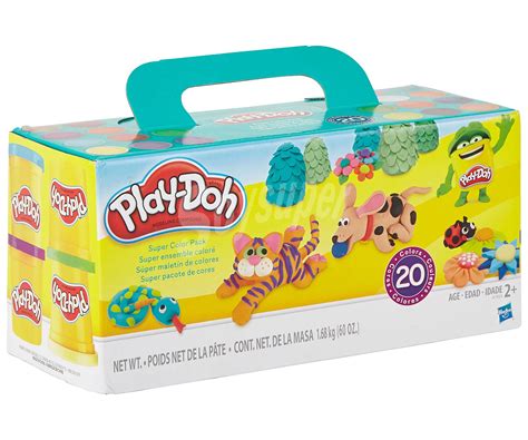 playdoh caja con 20 botes de plastilina de colores play doh super color pack