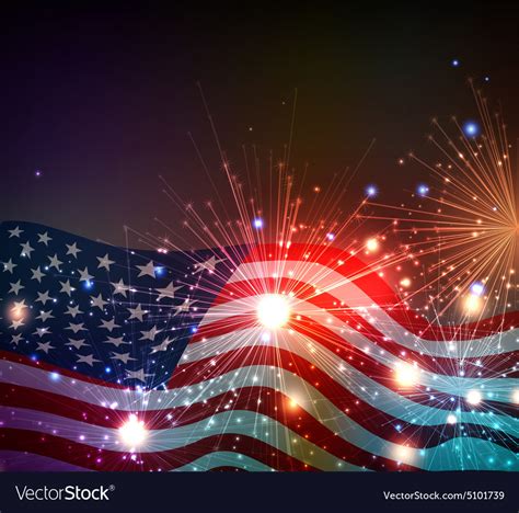 Fireworks Background For 4th Of July Royalty Free Vector