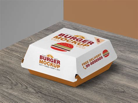 Free Burger Box Packaging Mockup Psd By Zee Que