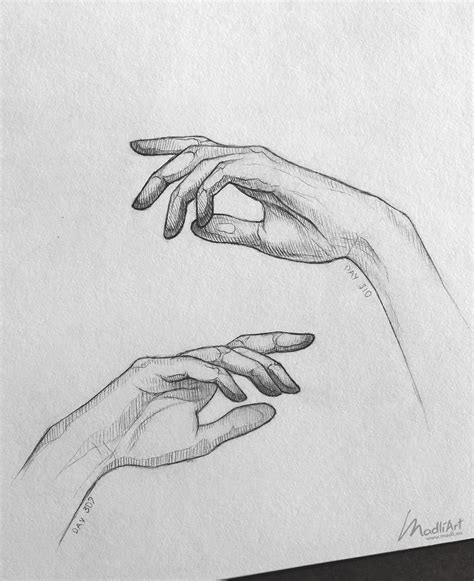 Sketchbook Drawing Of Hands Close Up I Pencil Art Idea I Hand Pose Drawing Realistic Sketch