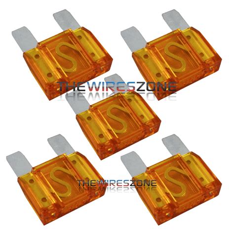 5 Pack 40 Amp Large Blade Style Audio Maxi Fuse For Car Rv Boat Auto