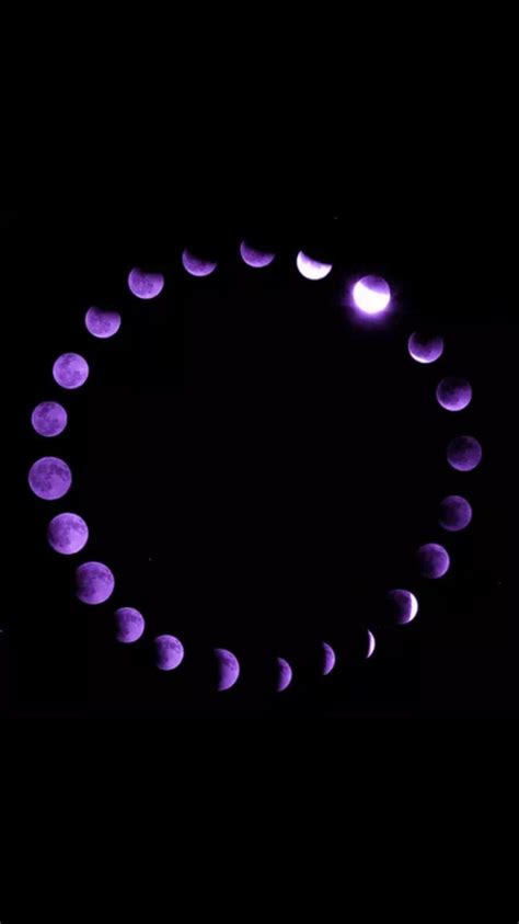 23 Moon Phases In A Single Image Themoon Creation Purple Wallpaper