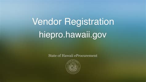 Before you begin the online vendor registration process, please consider the following information and collect any applicable items which you will need state business registration: Vendor Registration - YouTube