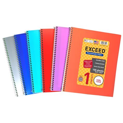 Exceed Spiral Notebook Wide Ruled 1 Subject 100 Pages 85 X 105