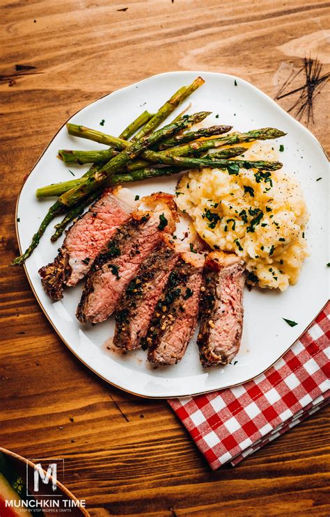 Buying a good piece of steak does most of the work for you as basically. Best New York Strip Steak Grill Recipe with Asparagus and ...