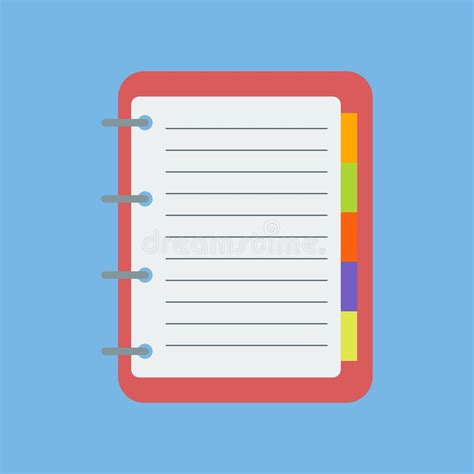Open Notepad With Pen Flat Style Icon Vector Illustration Stock