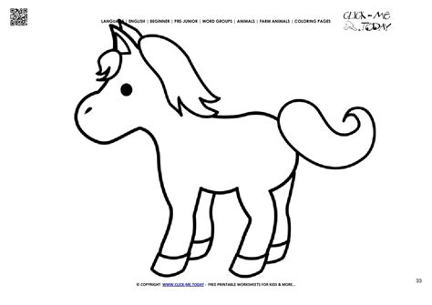 You can choose more coloring pages from horse coloring pages. Coloring page Cute Horse foal - Color picture of Horse