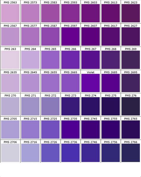 Pantone Purple Color Chart