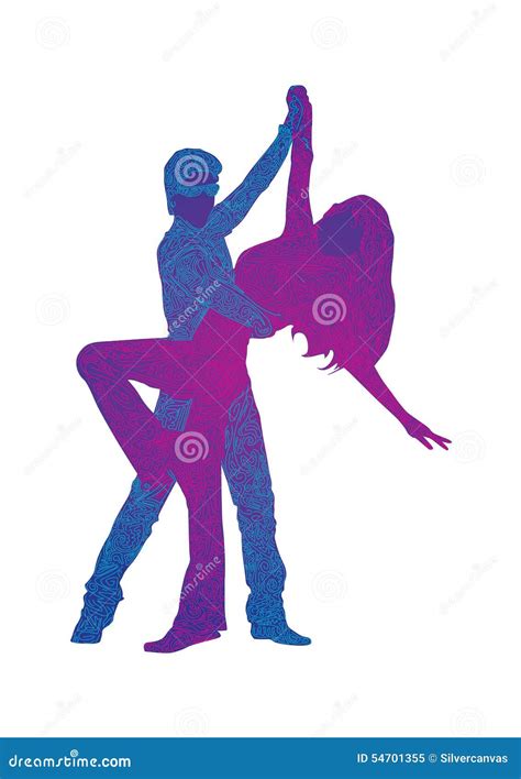 Salsa Dancing Poster For The Party Cuban Couple Royalty Free Cartoon