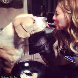 Kaley Cuoco Gives Pit Bull Norman A Slobbery Kiss In Instagram Snap