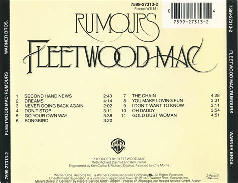classic rock covers database fleetwood mac rumours 1977
