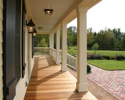 Craftsman Porch Columns Porch Traditional With Black And White Brick