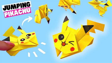How To Make Origami Jumping Pikachu Origami Pokemon Hopping Pikachu