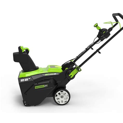 Greenworks Pro 80 Volt 22 In Single Stage Push Cordless Electric Snow