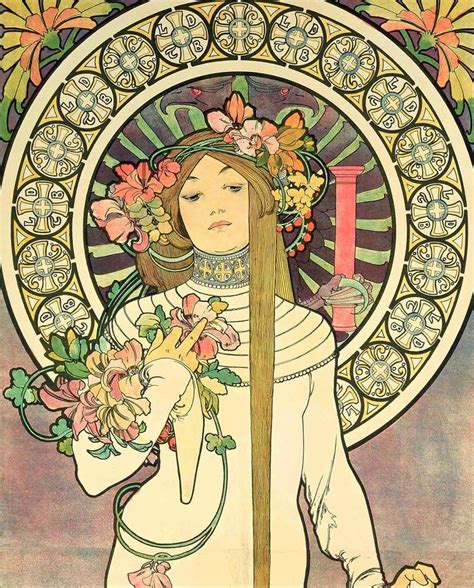 Art Nouveau Style Fine Art Print By Alphonse Mucha Of A Etsy