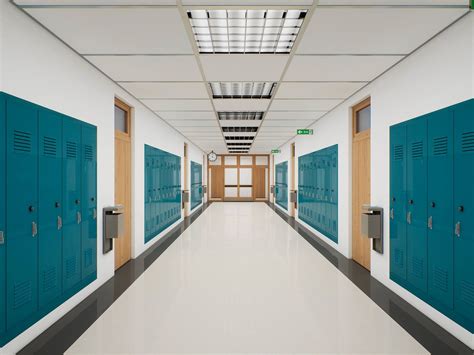 School Hallway Ue4 3d Cgtrader