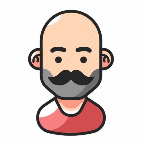 Avatar Bald Man Mustache Icon Download On Iconfinder