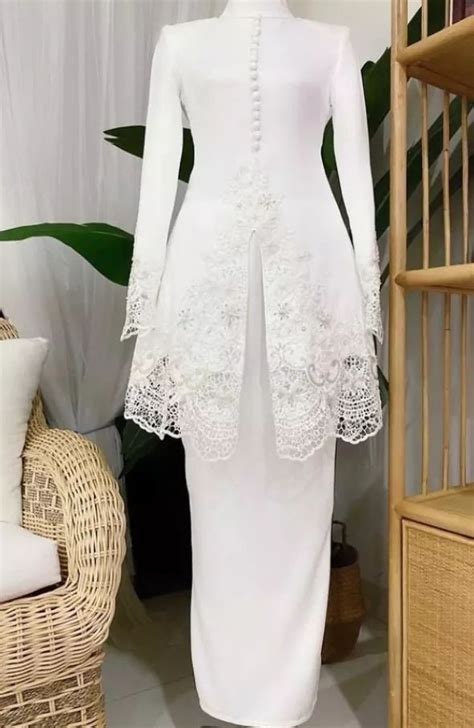 Baju Nikah Kebaya Putih In 2021 Nikah Dress Lace Wedding Dress