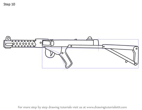 Step By Step How To Draw 9mm C1 Smg From Rainbow Six Siege