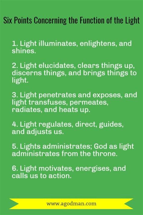 Six Points Concerning The Function Of The Light 1 Light Illuminates