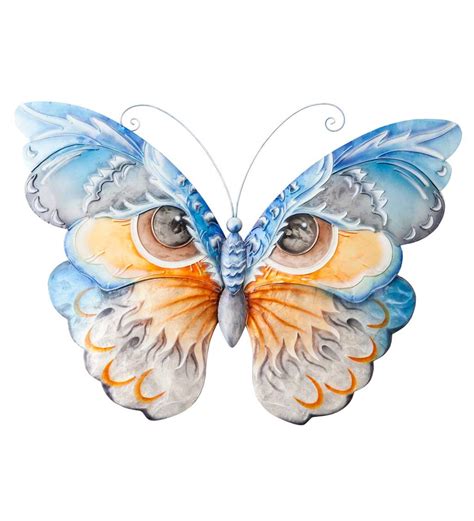 Metal And Capiz Owl Butterfly Wall Art Wind And Weather