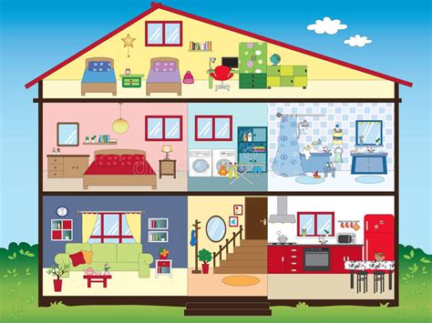 Take the guesswork out of the decorating process and save money at the same time when you buy a. Cartoon family house stock vector. Illustration of home ...