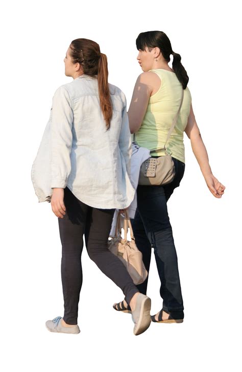 Two women walking | Free Cut Out people, trees and leaves