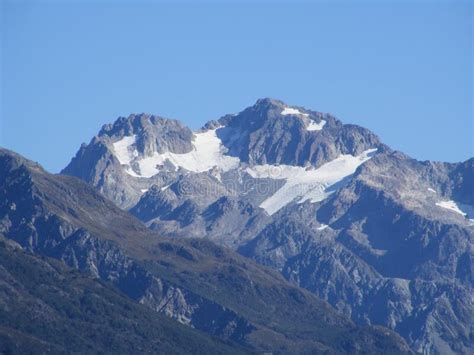 Beautiful Scenery Of High Rocky Mountains On South Island