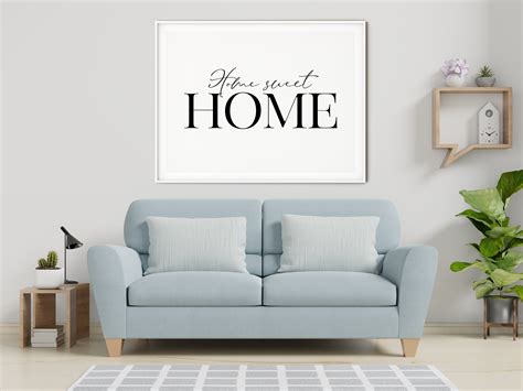 Home Sweet Home Sign Living Room Decor Minimalist Wall Art Etsy