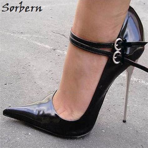 Sorbern Sexy Stilettos Pointed Toe Cm Cm Silver Metal High Heels