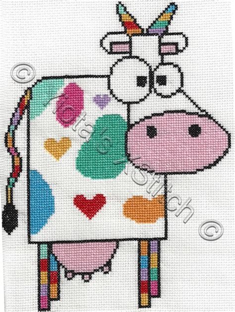 With over 200 designs, you'll find something here that is perfect for your next cross stitch project. Funky Cow Cross Stitch Pattern | FaveCrafts.com