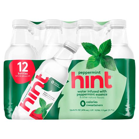 Hint Water Infused With Peppermint Essence 16 Fl Oz 12 Count