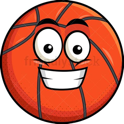 Grinning Basketball Emoji Royalty Free Stock Vector Illustration Of A