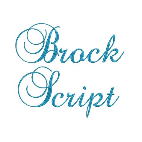 Brock Script Large Embroidery Font 3 Size Font Machine Embroidery Font
