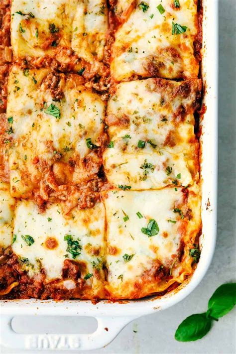 The Best Classic Lasagna Ever Has Layers Of Sautéed Ground Beef And