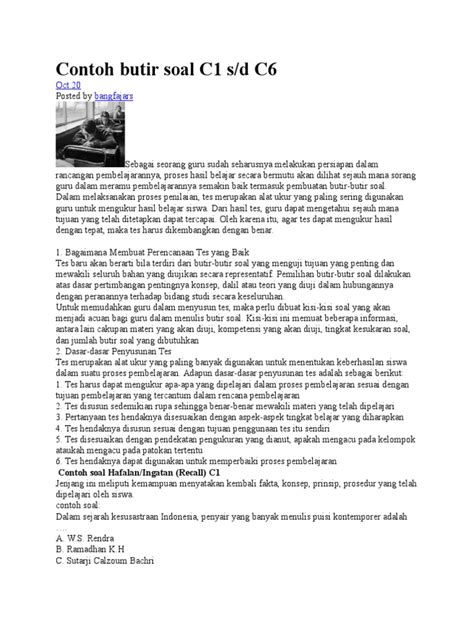 Maybe you would like to learn more about one of these? Contoh Butir Soal C1_C6